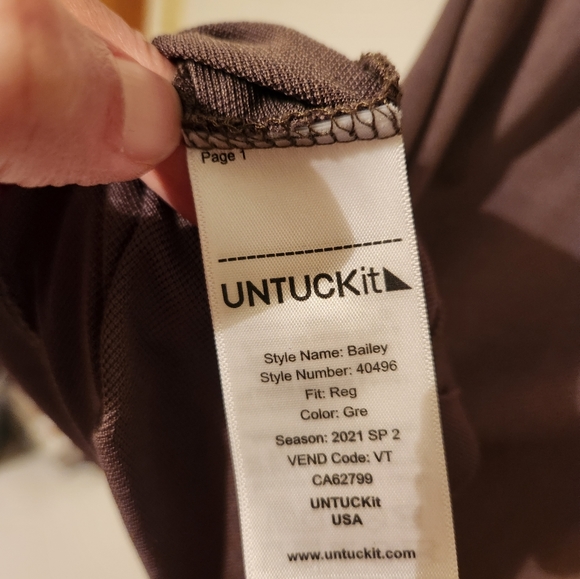 UNTUCKit Mens Regular Fit Bailey Grey Short Sleeve Polo Shirt L - Picture 4 of 5